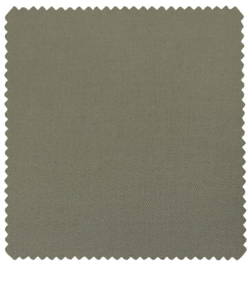 Raymond Men's Cotton Solids 1.50 Meter Unstitched Trouser Fabric (Greenish Grey)