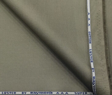 Raymond Men's Cotton Solids 1.50 Meter Unstitched Trouser Fabric (Greenish Grey)
