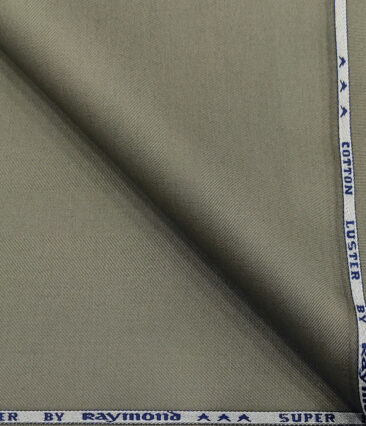 Raymond Men's Cotton Solids 1.50 Meter Unstitched Trouser Fabric (Greenish Grey)