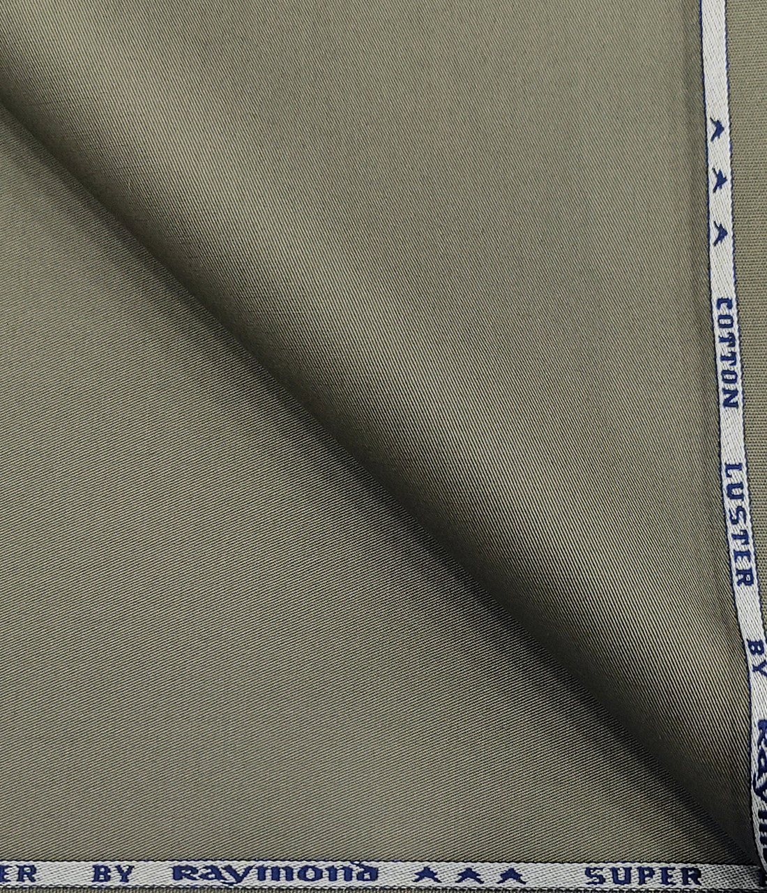 Raymond Men's Cotton Solids 1.50 Meter Unstitched Trouser Fabric (Greenish Grey)
