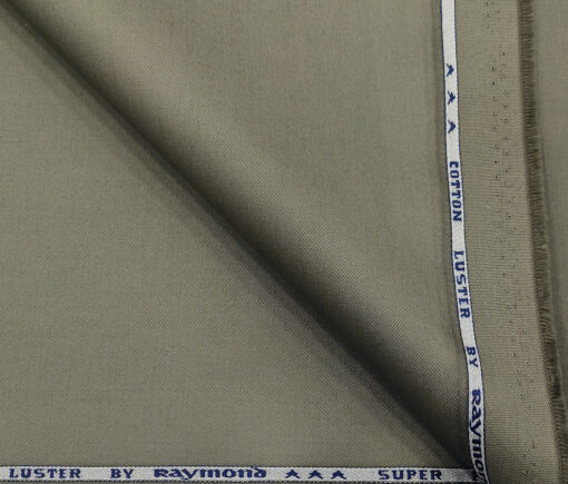 Raymond Men's Cotton Solids 1.50 Meter Unstitched Trouser Fabric (Greenish Grey)