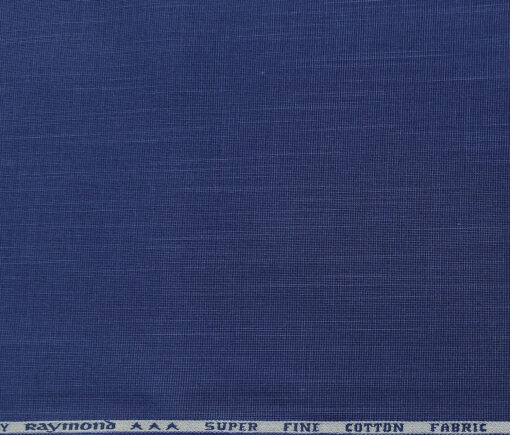 Raymond Men's Cotton Solids 1.50 Meter Unstitched Trouser Fabric (Royal Blue)