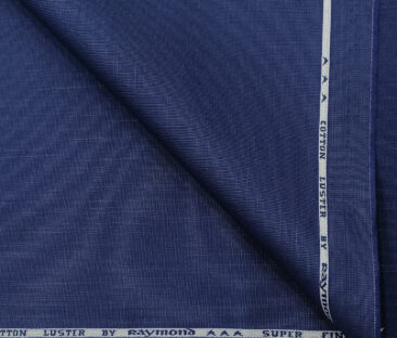 Raymond Men's Cotton Solids 1.50 Meter Unstitched Trouser Fabric (Royal Blue)