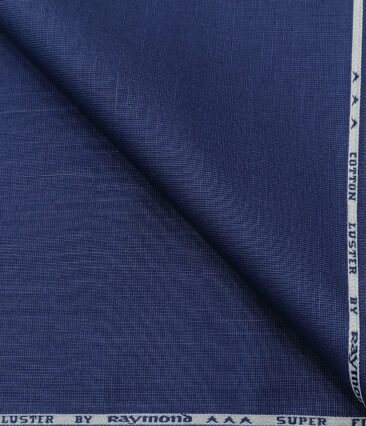 Raymond Men's Cotton Solids 1.50 Meter Unstitched Trouser Fabric (Royal Blue)
