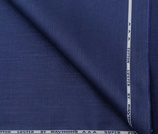 Raymond Men's Cotton Solids 1.50 Meter Unstitched Trouser Fabric (Royal Blue)
