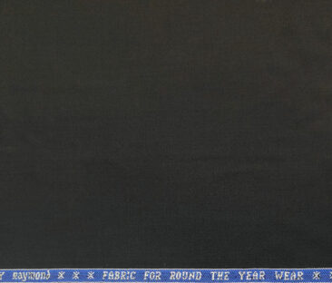 Raymond Men's Wool Solids  Unstitched Suiting Fabric (Black)