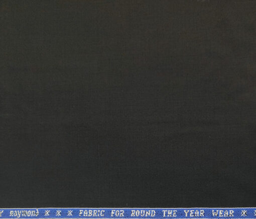 Raymond Men's Wool Solids  Unstitched Suiting Fabric (Black)