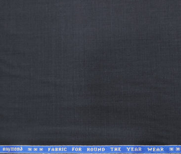 Raymond Men's Wool Solids 3.75 Meter Unstitched Suiting Fabric (Dark Navy Blue)