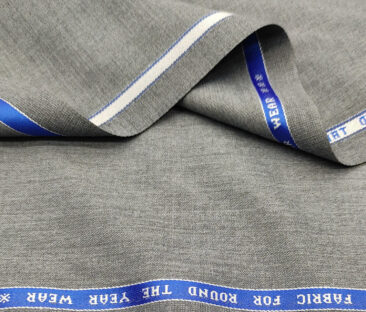 Raymond Men's Wool Solids 3.75 Meter Unstitched Suiting Fabric (Light Worsted Grey)