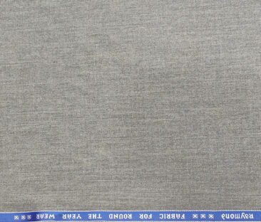 Raymond Men's Wool Solids 3.75 Meter Unstitched Suiting Fabric (Light Worsted Grey)