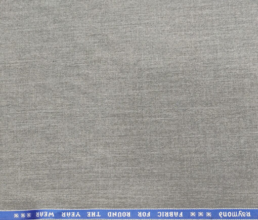 Raymond Men's Wool Solids 3.75 Meter Unstitched Suiting Fabric (Light Worsted Grey)