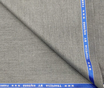 Raymond Men's Wool Solids 3.75 Meter Unstitched Suiting Fabric (Light Worsted Grey)