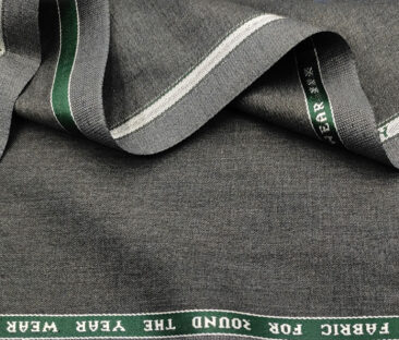 Raymond Men's Wool Solids 3.75 Meter Unstitched Suiting Fabric (Worsted Grey)