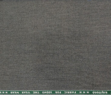 Raymond Men's Wool Solids 3.75 Meter Unstitched Suiting Fabric (Worsted Grey)