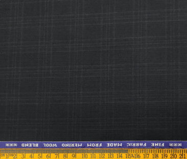 Raymond Men's Wool Checks  Unstitched Suiting Fabric (Dark Navy Blue)