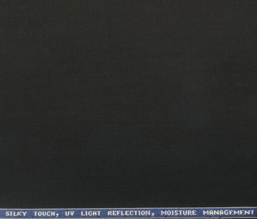 Raymond Men's Wool Solids 1.25 Meter Unstitched Suiting Fabric (Black)