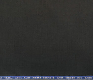 Raymond Men's Wool Solids Super 90's 3.75 Meter Unstitched Suiting Fabric (Black)