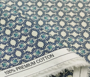 Solino Men's Cotton Printed 2.25 Meter Unstitched Shirting Fabric (Oyster Beige )