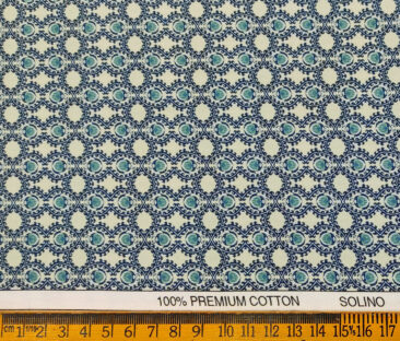 Solino Men's Cotton Printed 2.25 Meter Unstitched Shirting Fabric (Oyster Beige )