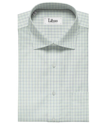 Arvind Men's Cotton Checks Unstitched Shirting Fabric (Milky White)