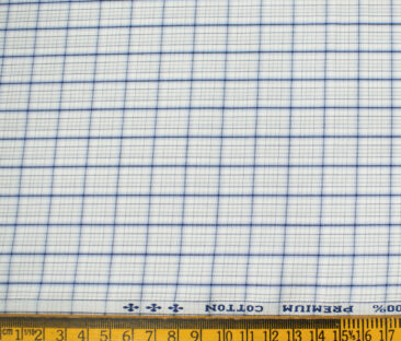 Arvind Men's Cotton Checks Unstitched Shirting Fabric (White)