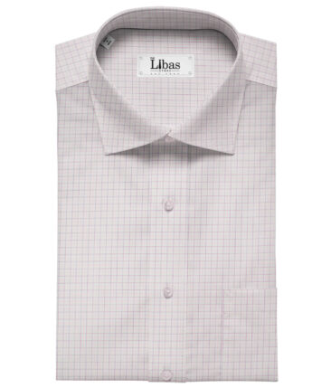 Arvind Men's Cotton Checks Unstitched Shirting Fabric (White)