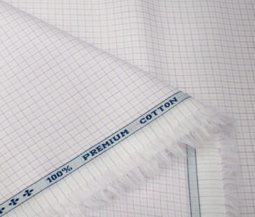 Arvind Men's Cotton Checks Unstitched Shirting Fabric (White)