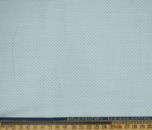 Birla Century Men's Giza Cotton Structured Unstitched Shirting Fabric (Arctic Blue)