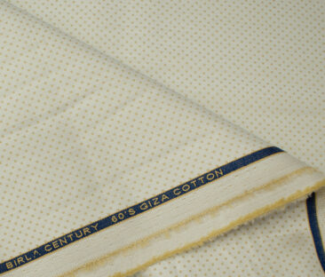 Birla Century Men's Giza Cotton Structured Unstitched Shirting Fabric (ButterMilk Beige)
