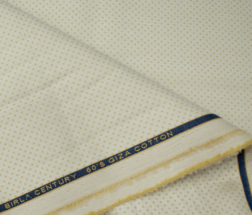 Birla Century Men's Giza Cotton Structured Unstitched Shirting Fabric (ButterMilk Beige)