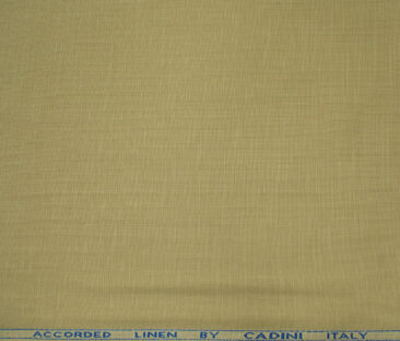 Cadini Men's Cotton Linen Solids 2.25 Meter Unstitched Shirting Fabric (Beige)