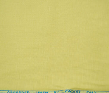 Cadini Men's Cotton Linen Solids 2.25 Meter Unstitched Shirting Fabric (Daffodil Yellow)