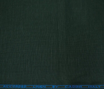 Cadini Men's Cotton Linen Solids  Unstitched Shirting Fabric (Dark Pine Green) - Image 6