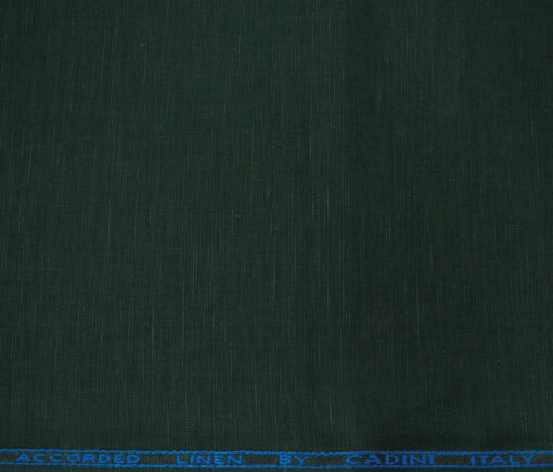 Cadini Men's Cotton Linen Solids  Unstitched Shirting Fabric (Dark Pine Green) - Image 6