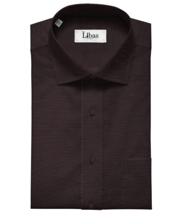 Cadini Men's Cotton Linen Solids 2.25 Meter Unstitched Shirting Fabric (Dark Wine)