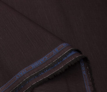 Cadini Men's Cotton Linen Solids 2.25 Meter Unstitched Shirting Fabric (Dark Wine)