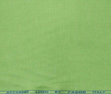 Cadini Men's Cotton Linen Solids 2.25 Meter Unstitched Shirting Fabric (Lime Green)