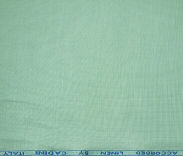 Cadini Men's Cotton Linen Solids 2.25 Meter Unstitched Shirting Fabric (Mint Green)