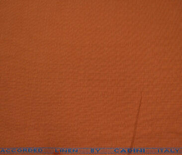Cadini Men's Cotton Linen Solids 2.25 Meter Unstitched Shirting Fabric (Orange)