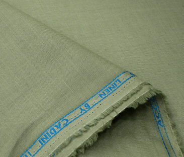 Cadini Men's Cotton Linen Solids 2.25 Meter Unstitched Shirting Fabric (Pista Green)