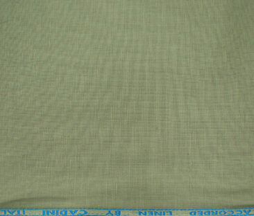 Cadini Men's Cotton Linen Solids 2.25 Meter Unstitched Shirting Fabric (Pista Green)