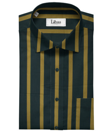 Mafatlal Men's Giza Cotton Striped Unstitched Shirting Fabric (Navy Blue )