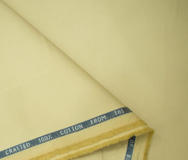 Burgoyne Men's Cotton Solids  Unstitched Trouser Fabric (Beige)