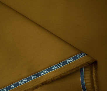 Burgoyne Men's Cotton Solids  Unstitched Trouser Fabric (Caramel Brown)