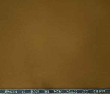 Burgoyne Men's Cotton Solids  Unstitched Trouser Fabric (Caramel Brown)