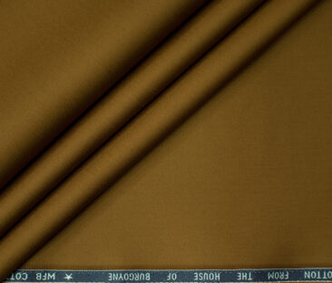 Burgoyne Men's Cotton Solids  Unstitched Trouser Fabric (Caramel Brown)