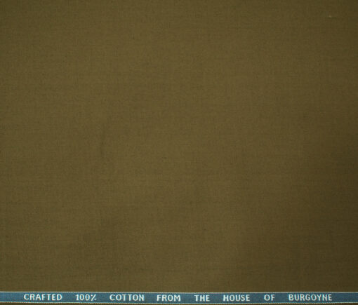Burgoyne Men's Cotton Solids  Unstitched Trouser Fabric (Coffee Brown)