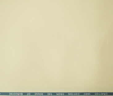Burgoyne Men's Cotton Solids  Unstitched Trouser Fabric (Cream)