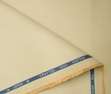 Burgoyne Men's Cotton Solids  Unstitched Trouser Fabric (Eggnog Beige)
