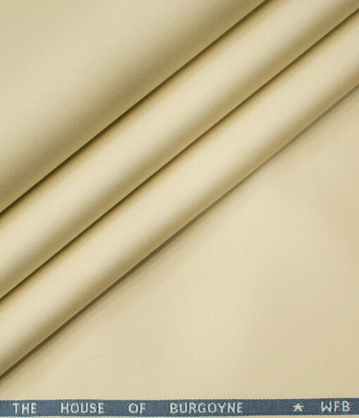 Burgoyne Men's Cotton Solids  Unstitched Trouser Fabric (Eggnog Beige)